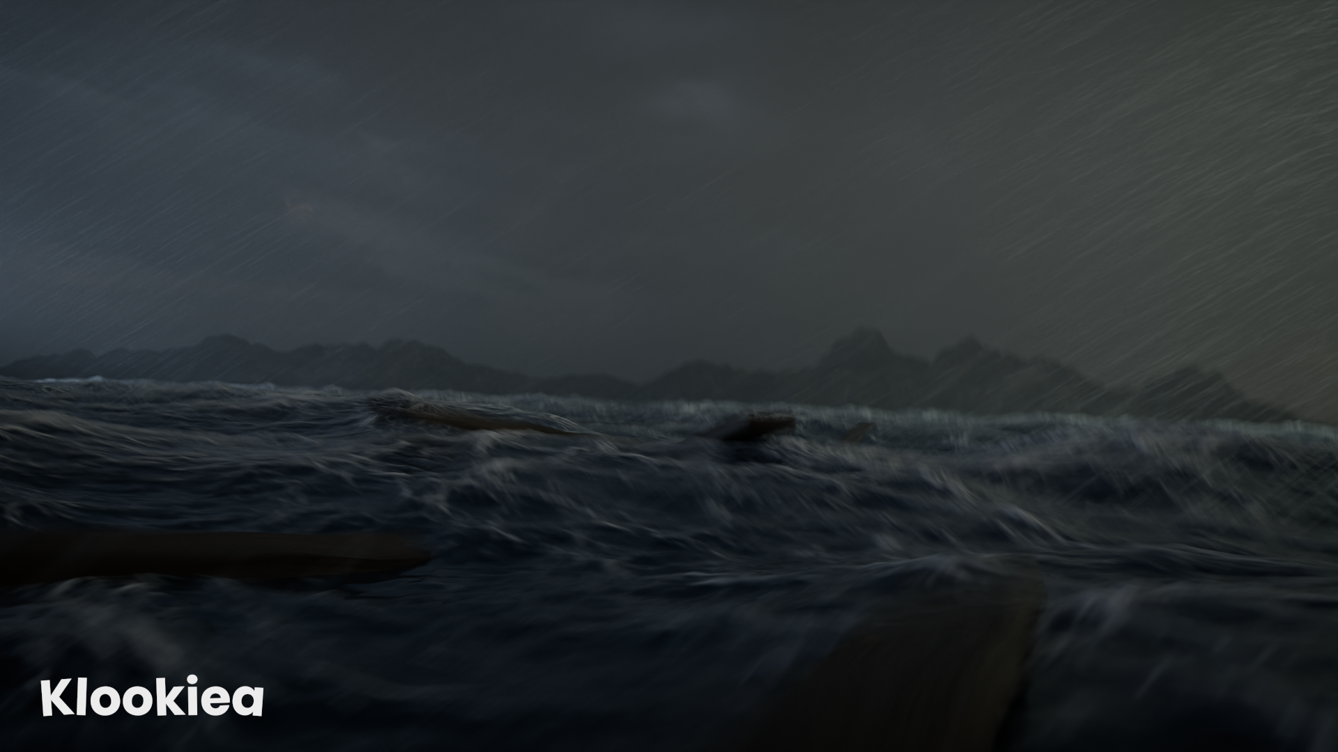 Dark Blender artwork of a stormy sea
